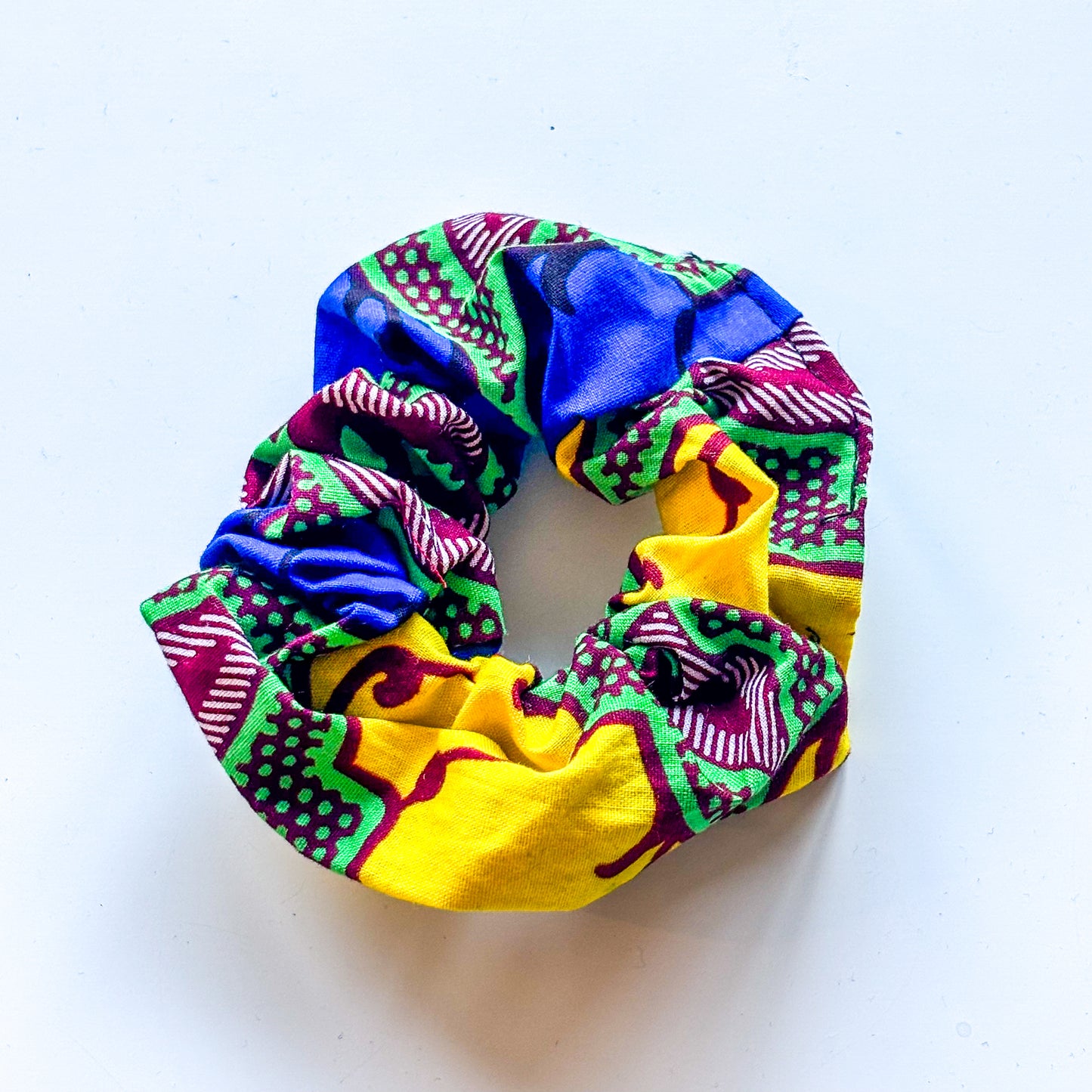 Scrunchie - Blue, Yellow & Green