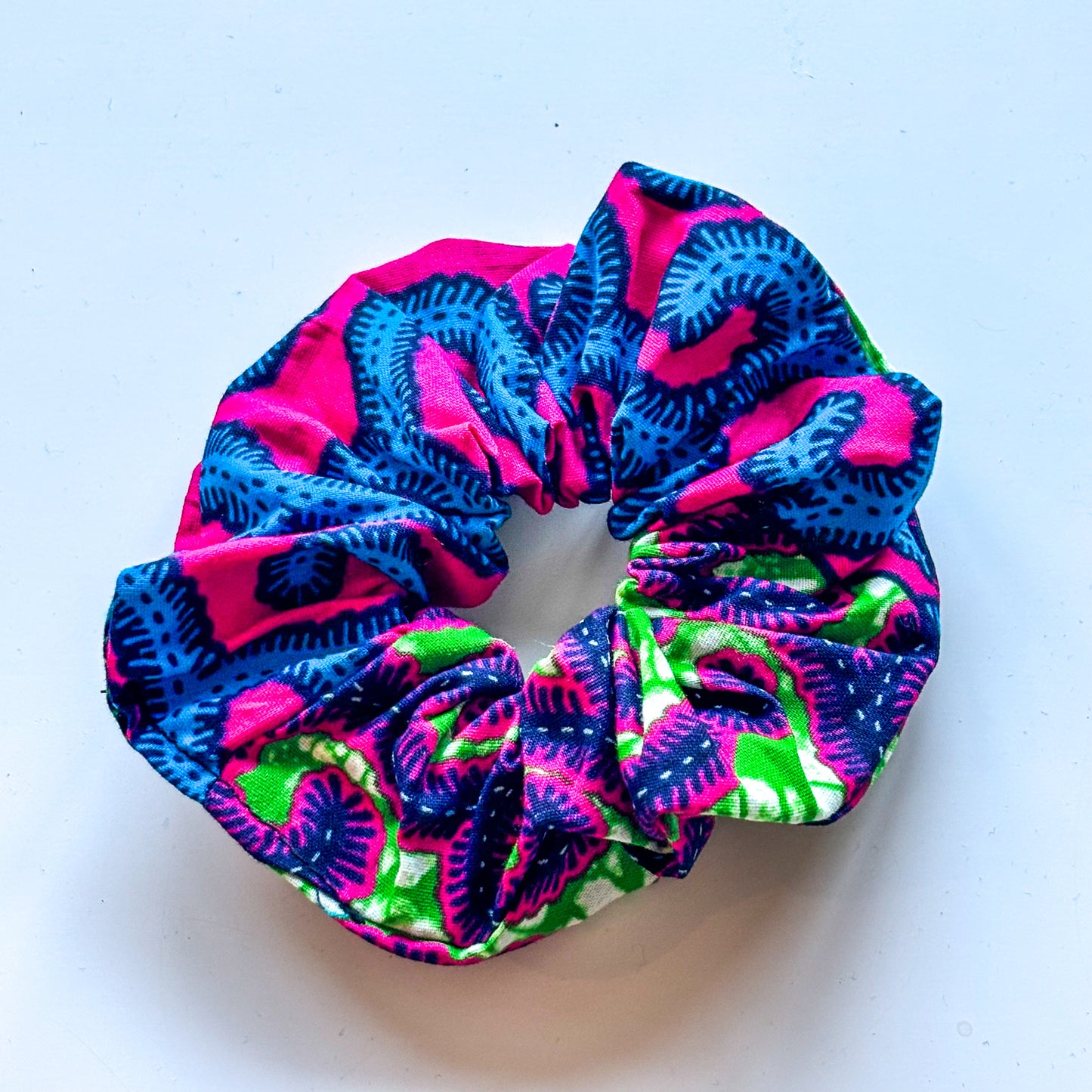 Scrunchie - Pink & Green Swirl