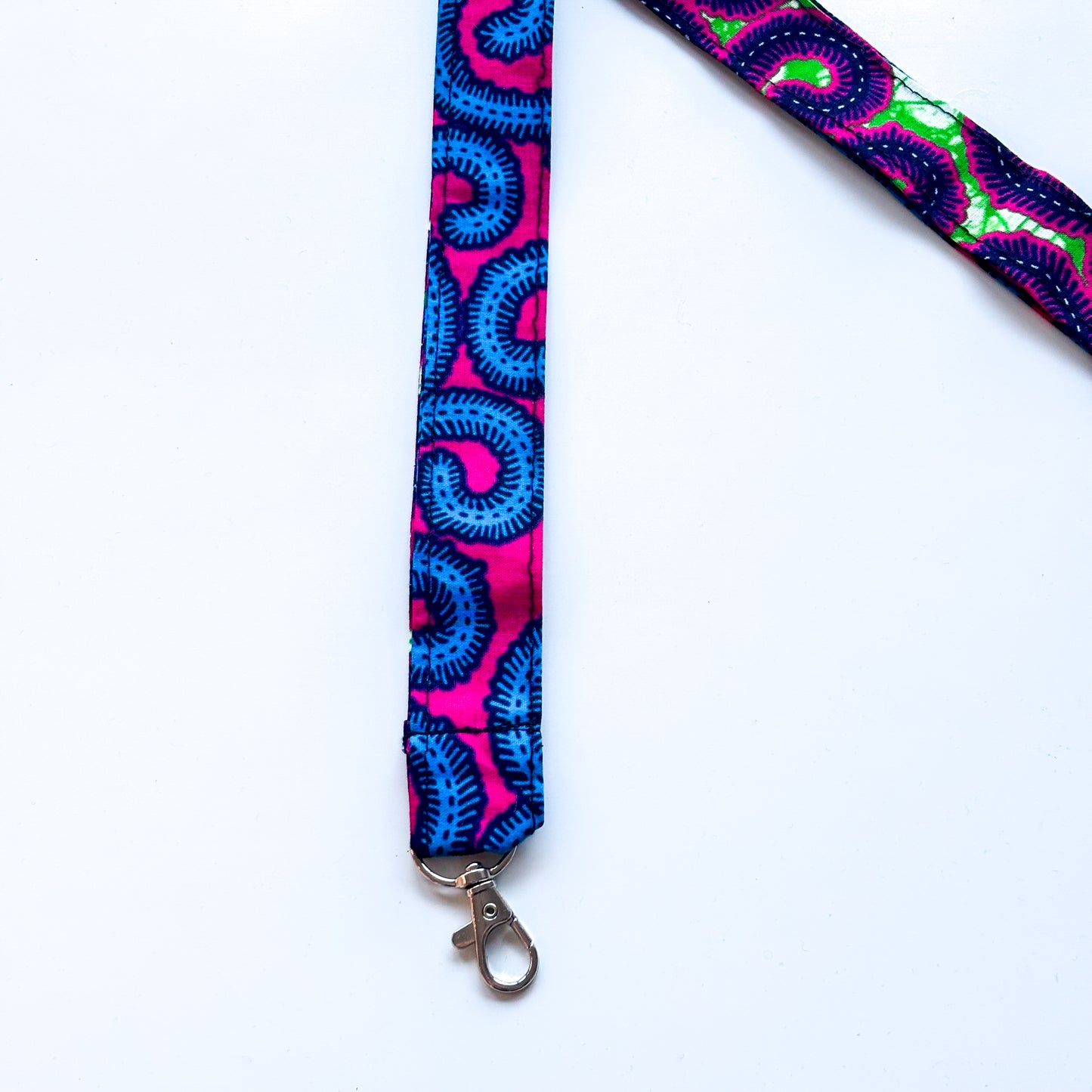 Lanyard - Pink & Green Swirl