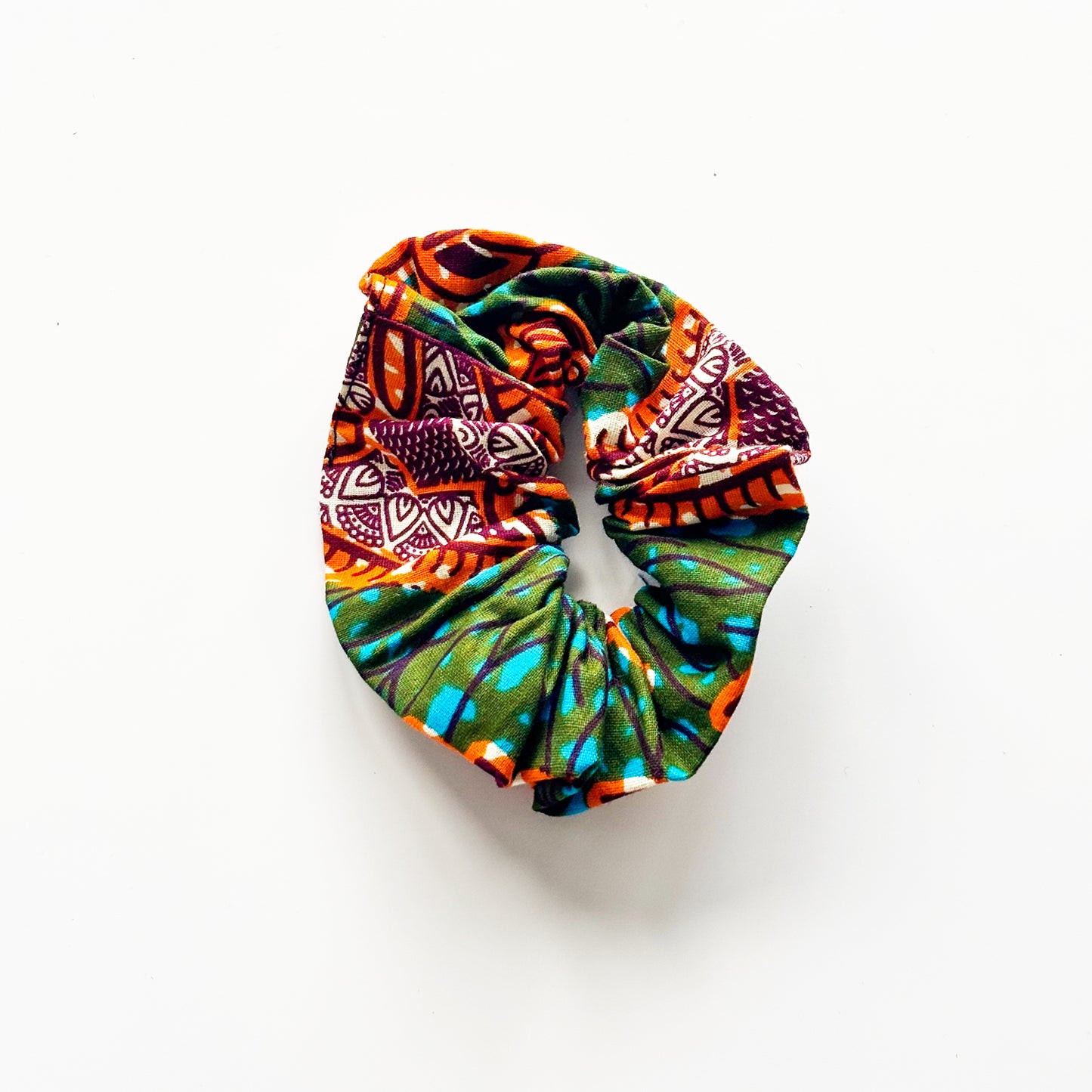 Scrunchie - Khaki & Orange