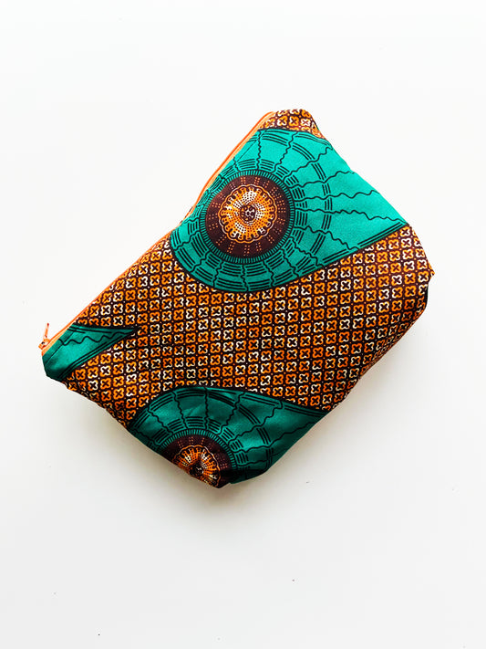 Pouch - Orange & Green Accents Print