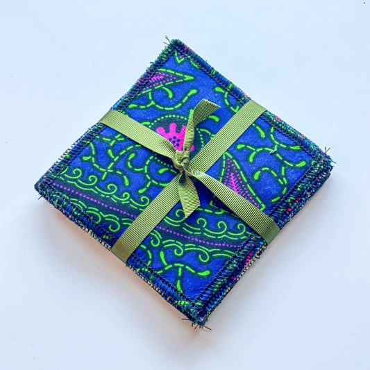 Reusable Face Wipes Set - Blues