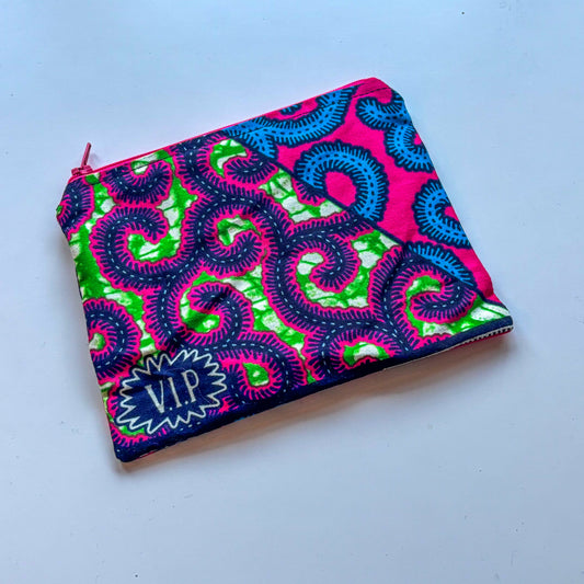 Half Pouch - Pink & Green Swirl