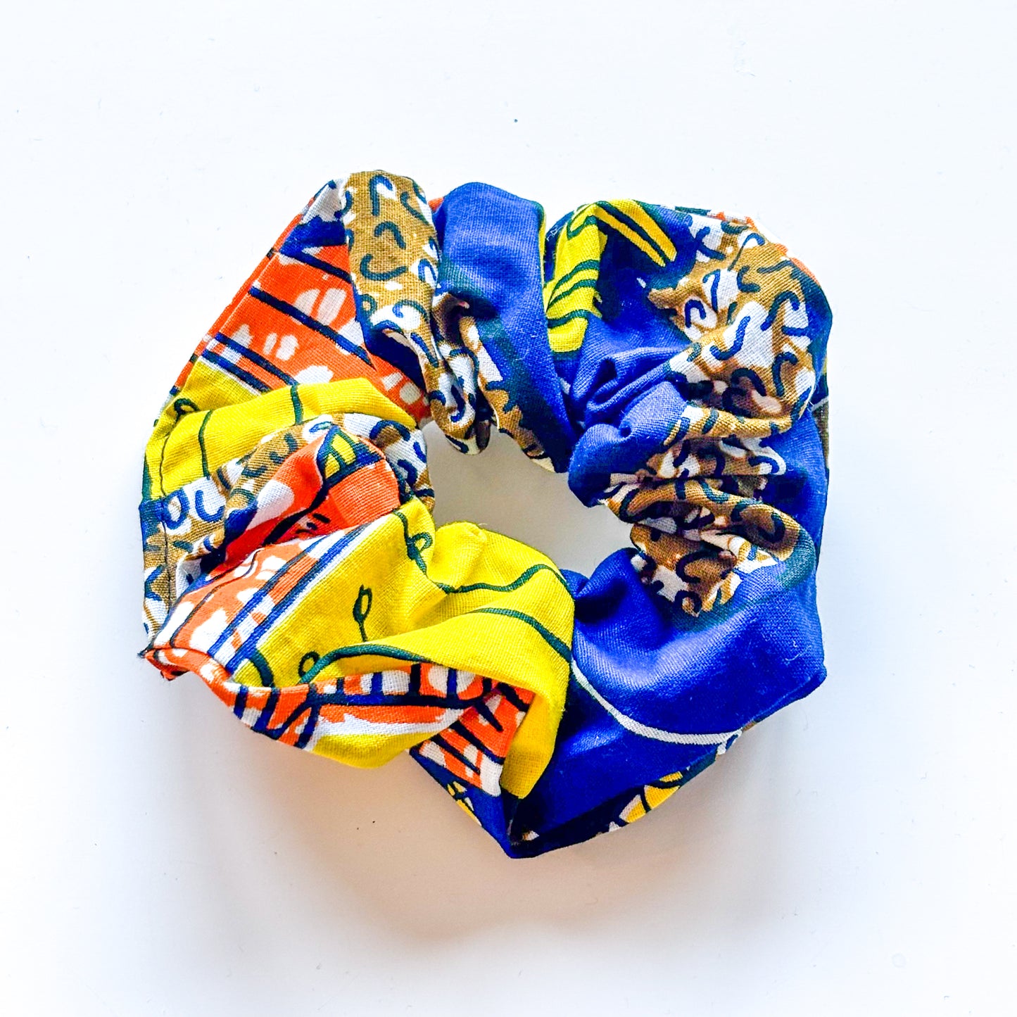 Scrunchie - Blue & Yellow