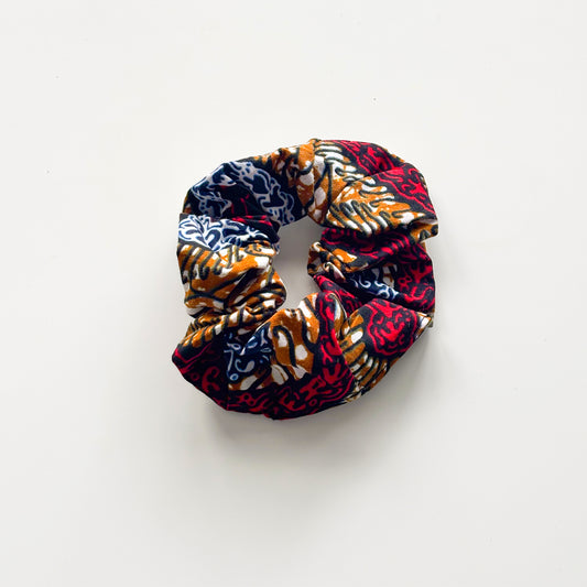 Scrunchie - Red & Brown
