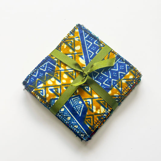 Reusable Face Wipes Set - Olive & Blue Mix